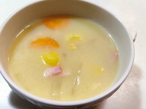 蕎麦湯で作る☆洋風スープ